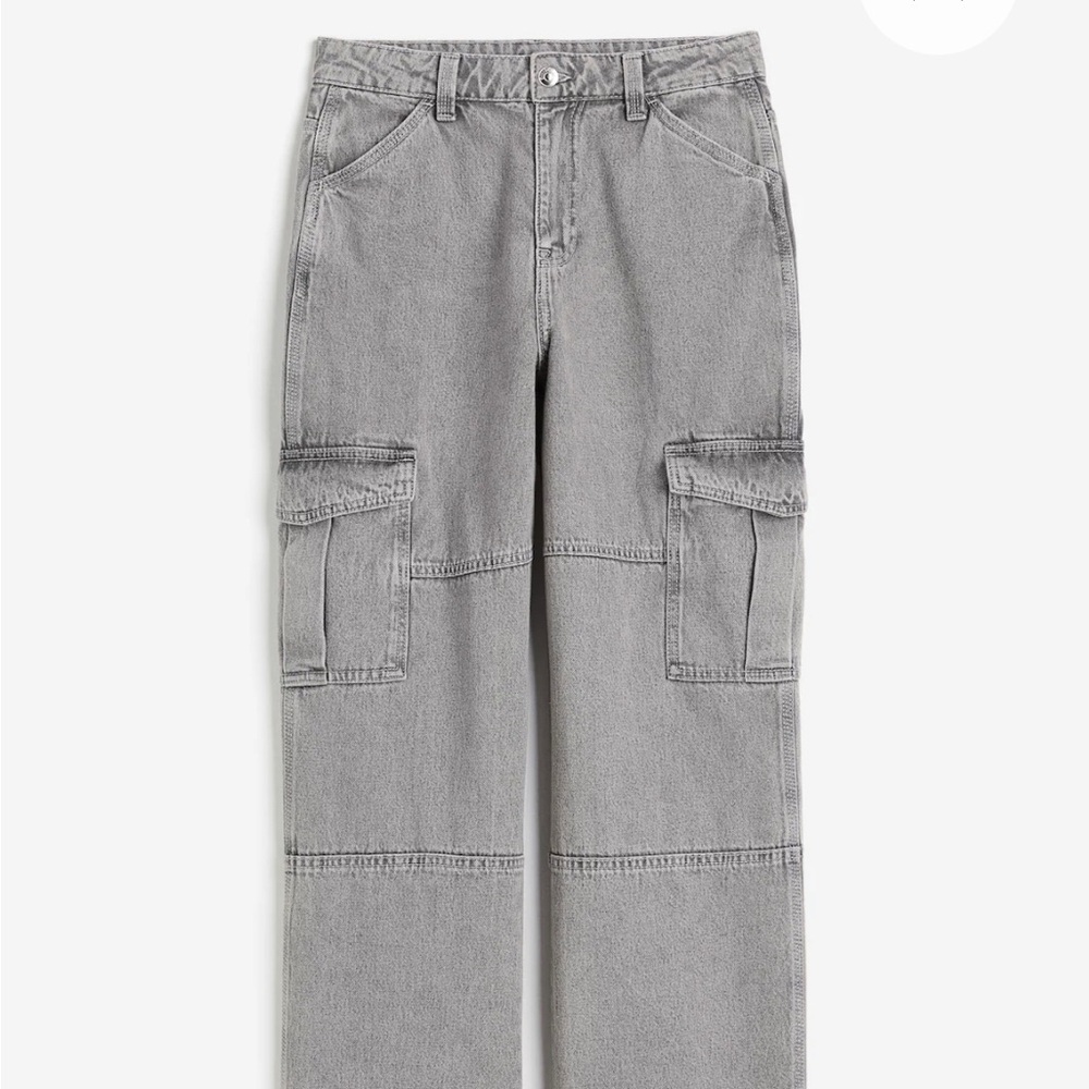 H&M new Grey Cargo Denim Pants